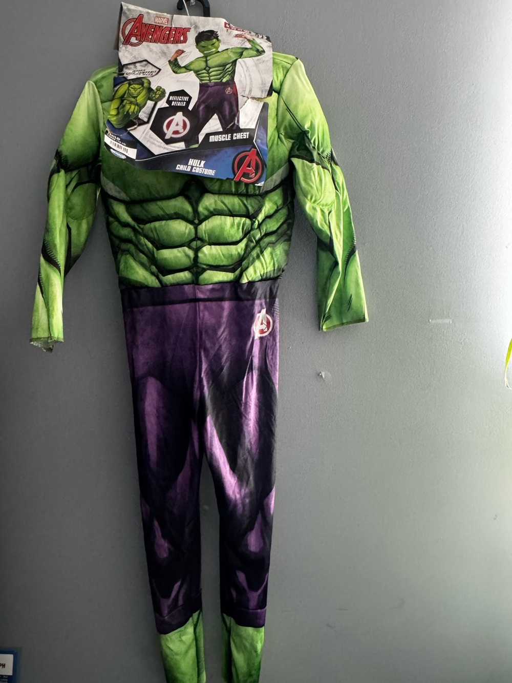 Marvel Hulk Muscle Chest Kids Costume - large size 12-14